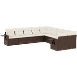 vidaXL 10-dijelni set vrtnih sofa od poliratana s jastucima smeđi | shoptok.hr