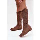 S. BARSKI Women's Ankle Boots with Mesh Pattern on Flat Heel S Baraski HY52 534 Brown Cijene