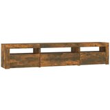 TV ormarić s LED svjetlima boja dimljenog hrasta 195x35x40 cm | Eponuda.com