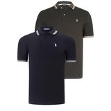 Dewberry DUAL SET T8594 MENS T-SHIRT-BLACK-KHAKI | shoptok.hr