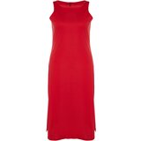 Trendyol Curve Red Single Jersey Summer 100% Cotton Knitted Plus Size Dress | Eponuda.ba