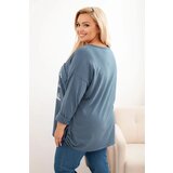 Kesi Włoski Women's Plus Size cotton blouse with tree print denim | shoptok.hr