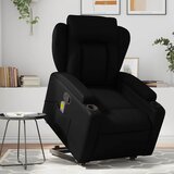 Maison Chic masažni naslanjač - Relax naslanjač s funkcijo vstajanja črno umetno usnje, (22061797) | Shoptok.si