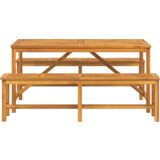 vidaXL 3-delni set jedilne mize iz trdnega lesa akacije | Shoptok.si