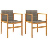 Maison Chic Vrtni stoli - Stol za vrt 2 kosa siv poli ratan in trden les JS1318, (21878248) Cene