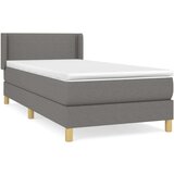  Box spring postelja z vzmetnico temno siva 100x200 cm blago, (20726822) | Shoptok.si