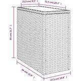  Vrtni stol sa staklenom pločom bež 58x27 5x55 cm od poliratana | shoptok.hr