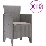  Set za blagovanje od 11 komada s jastučićima svijetlosivi poli ratan | shoptok.hr