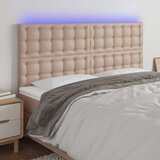 vidaXL LED uzglavlje boja cappuccina 200x5x118/128 cm od umjetna koža | shoptok.hr