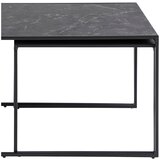 Actona Mat črne mizice v kompletu 3 ks z mizno ploščo v marmornem dekorju 60x120 cm Infinity – | Shoptok.si