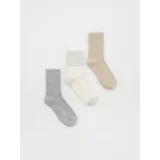 Reserved - Komplet od 3 para čarapa s mješavinom metaliziranog prediva - pastelnoružičasto