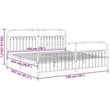 vidaXL metalni okvir kreveta uzglavlje i podnožje crni 193x203 cm | shoptok.hr
