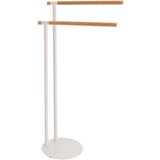 Tendance držač peškira sa dve prečke 395X22X775CM metal bambus/bela | ePonuda.com