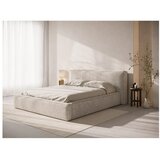 Micadoni Bež tapecirani bračni krevet s prostorom za odlaganje s podnicom 160x200 cm Simon Olivia – | shoptok.hr