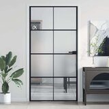 vidaXL Sobna vrata tanka crna 102 5x201 5 cm kaljeno staklo i aluminij | shoptok.hr
