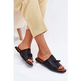 EVENTO Women's flat sandals with decorative tying black Norela | Shoptok.si