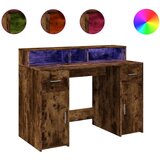 vidaXL Radni stol s LED svjetlima boja hrasta 120x55x91 cm drveni | shoptok.hr