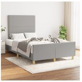  Posteljni okvir z vzglavjem svetlo siv 120x200 cm blago | Shoptok.si