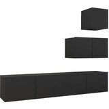  4-dijelni set TV ormarića crni od iverice | shoptok.hr