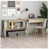  Kutni radni stol boja hrasta 200x50x76 cm od konstruiranog drva | shoptok.hr