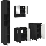 vidaXL Komplet pohištva za kopalnico 4 pcs Črna 61 x 35 x 64 cm | Shoptok.si