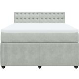 vidaXL Krevet s oprugama i madracem svjetlosivi 140x190 cm baršunasti | shoptok.hr