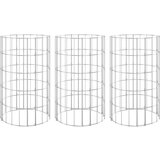 Furnova Okrogle visoke grede gabion 3 kosi pocinkano jeklo Ø30x50 cm, (21922230) | Shoptok.si