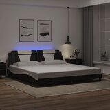  Okvir kreveta Viana s LED-om bez madracacrno-bijeli 200 x 200 cm | Eponuda.ba
