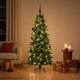  Umjetno božićno drvce s kuglicom 150 cm 150 LED lampica - Zelena 150 cm s LED-ima i crnim lopticama | shoptok.hr