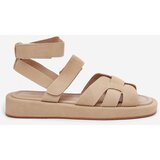 Boto Women's Sandals With Velcro Beige Uvissa | shoptok.hr