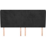  Uzglavlje s ušima crno 183x23x118/128 cm baršunasto | shoptok.hr
