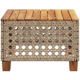 vidaXL Vrtni stol bež 55 x 55 x 36 cm od poliratana i bagremovog drva | shoptok.hr