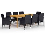  9-dijelni vrtni blagovaonski set crni | shoptok.hr