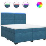  The Living Store Box spring postelja z vzmetnico modra 200x200 cm žamet - Box Spring Postelja, (21490419) | Shoptok.si