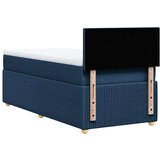 vidaXL Box spring postelja z vzmetnico modra 90x190 cm blago, (21291009) | Shoptok.si