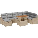  Sjedeća garnitura za vrt 9 kom. Bež poliratan 287.5 x 177.5 x 85 cm | shoptok.hr