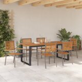  7-dijelni vrtni blagovački set sivi polirat Acacia | shoptok.hr