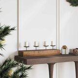  Držač svijeće Prirodna 50 x 15 x 10 cm Masivni teakov drvo | Eponuda.com