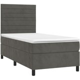 Box spring krevet s madracem tamnosivi 100x200 cm baršunasti | shoptok.hr