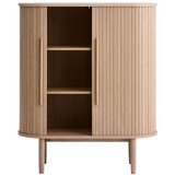 Unique Furniture Omarica v hrastovem dekorju z drsnimi vrati v svetli naravni barvi 100x118x40 cm Meta – | Shoptok.si