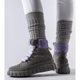 Gemre Gray ankle boots with purple accents Roanoke | shoptok.hr