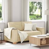 vidaXL Dvosed kremne barve 120 cm blago | Shoptok.si