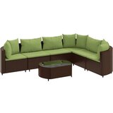  7-dijelni set vrtnih sofa od poliratana s jastucima smeđi | shoptok.hr