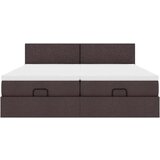 vidaXL Otomanski posteljni okvir z vzmetnicami rjav 200x200 cm blago | Shoptok.si