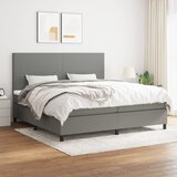 The Living Store Box spring postelja z vzmetnico temno siva 200x200 cm blago - Box Spring Postelja, (21516819) Cene