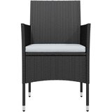  5-dijelni vrtni blagovaonski set s jastucima crni | shoptok.hr