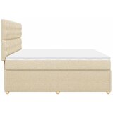  Krevet s oprugama i madracem krem 200 x 200 cm od tkanine | shoptok.hr