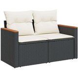  8-dijelni set vrtnih sofa od poliratana s jastucima crni | shoptok.hr