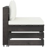  Modularna srednja sofa s jastucima od sivo impregniranog drva Krema | shoptok.hr