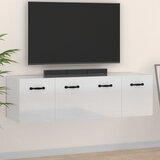 vidaXL Stenska omarica 2 kosa visok sijaj bela 80x36,5x35 cm inž. les Cene